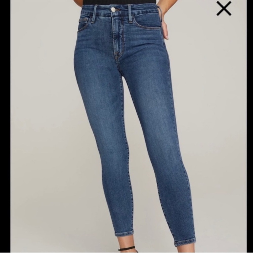 Good American Indigo Denim "Good Legs Crop"